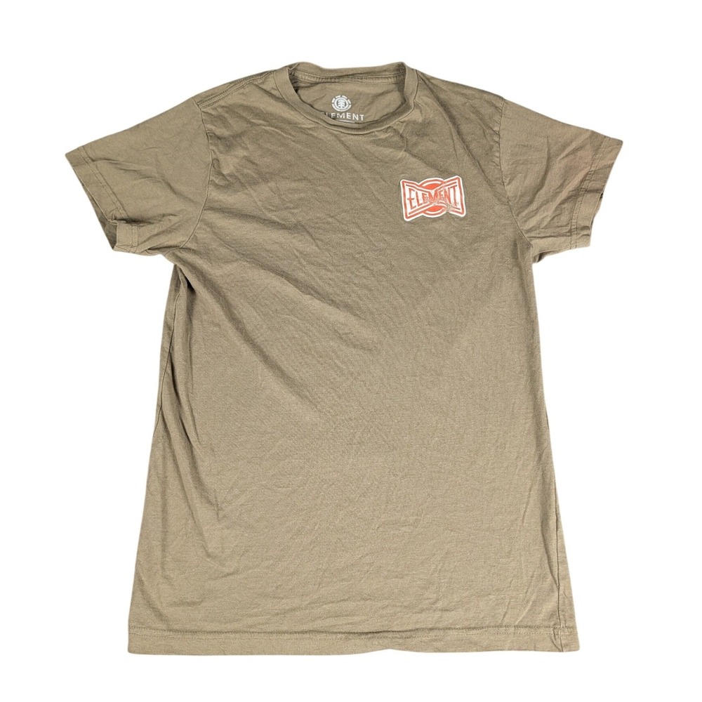 Element Mens Regular Fit Graphic Skate T-Shirt Olive Green Short Sleeve Cotton
